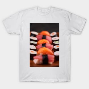 Variety of sushi freshly prepared T-Shirt